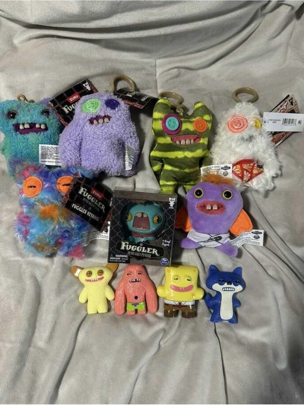 Fuggler Plush Monster Keychain - Purple & Multicolor